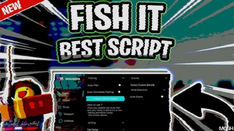 Menu Script Hack Fish It với Auto Fish và Teleport