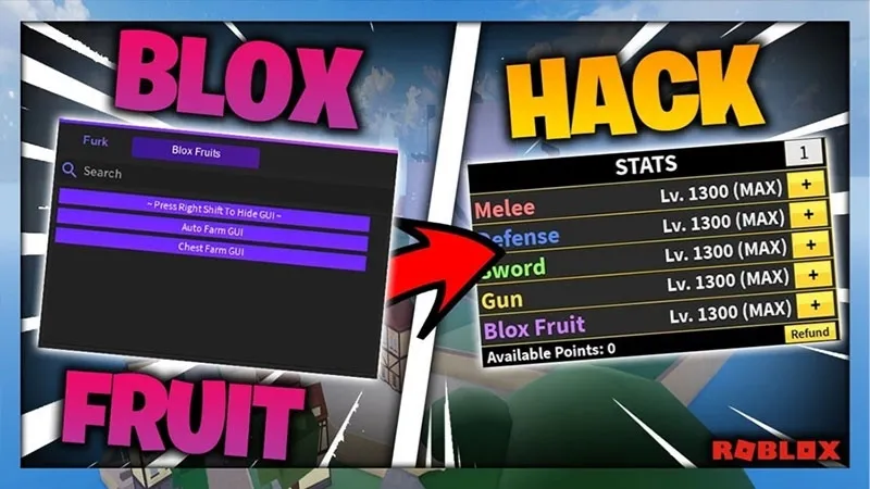 Các tính năng trong Hack Blox Fruits Apkmoday